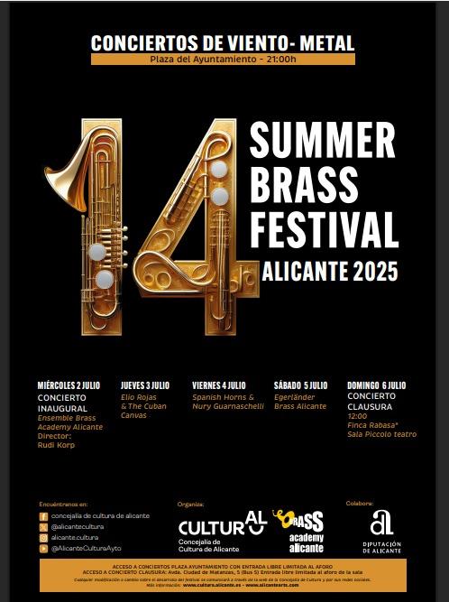 🎺 Аликанте встречает июль с фестивалем Summer Brass и программой «Лето в парках»
